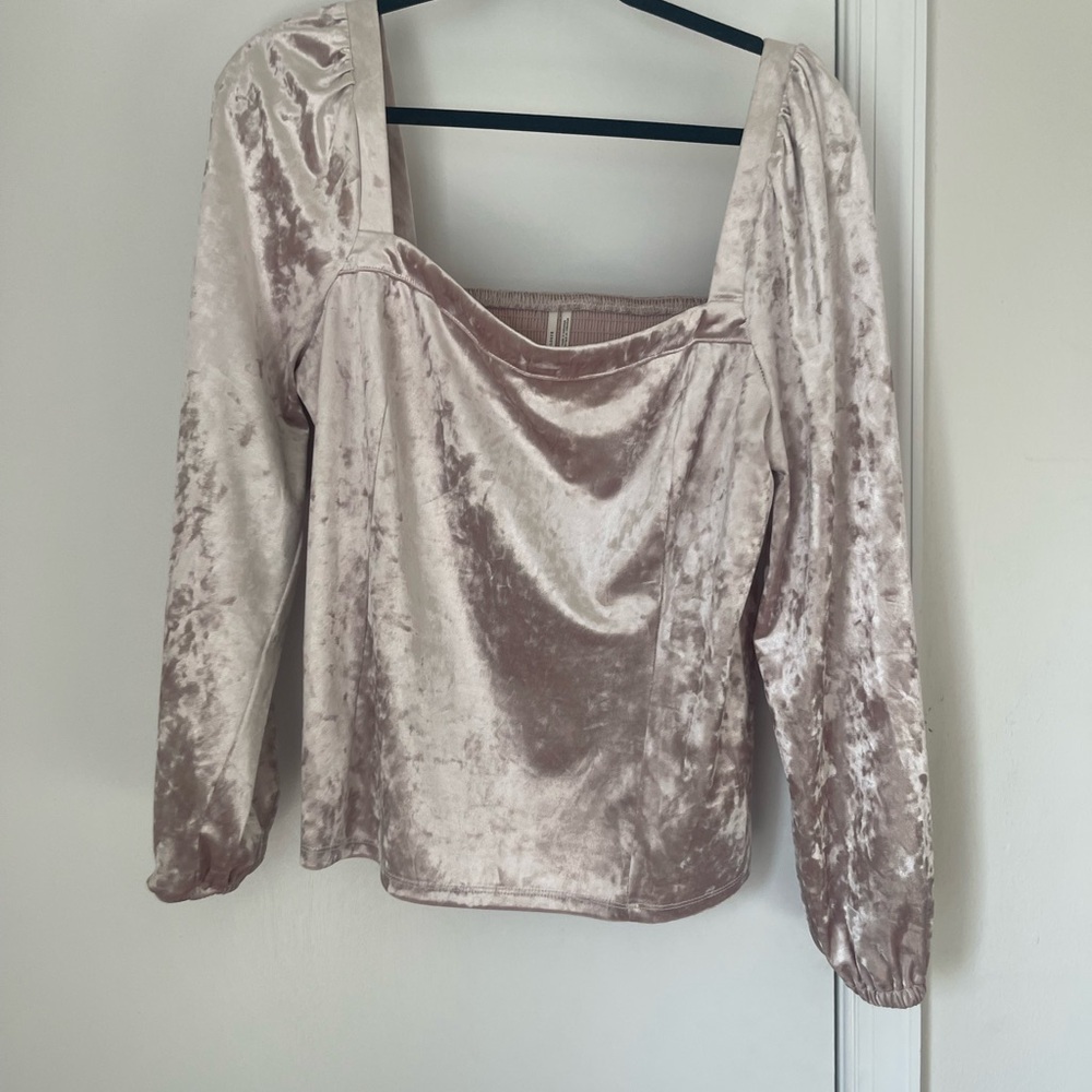 Anthropologie Blush Velvet Women's Top
